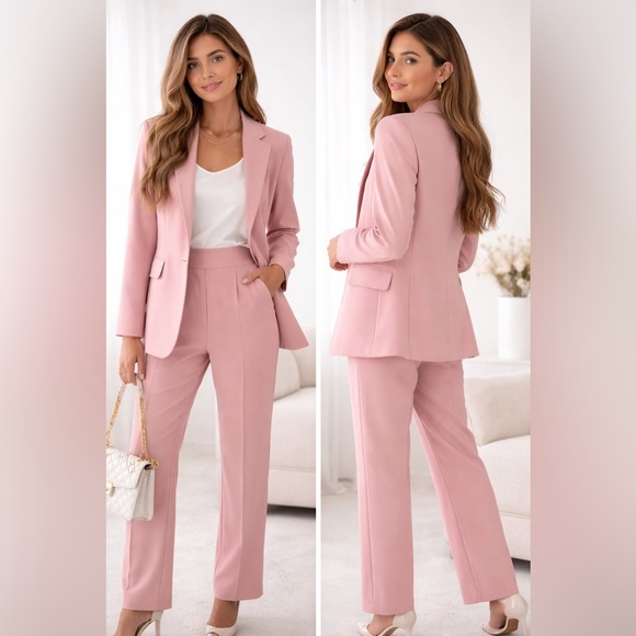 DG2 by Diane Gilman Jackets & Blazers - DG2by Diane Gilman Blush Pink Pantsuit Set Blazer NWT Size XL